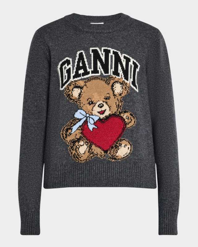 Wool Graphic Bear Crewneck Sweat